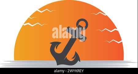 Anchor icon Logo Template vector illustration Stock Vector