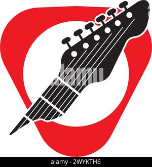 Guitar logo template vector icon illustration design Stock Vector