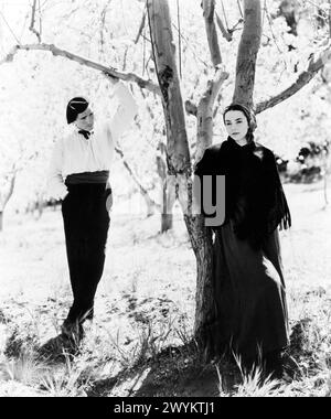 William Eythe, Jennifer Jones, on-set of the film, 'The Song of Bernadette', 20th Century-Fox, 1943 Stock Photo