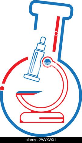 Microscope icon vector, logo design illustration and Medical. Stock Vector
