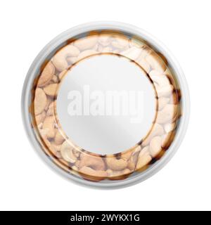 Clear Plastic Food Container with Cashew Mockup Isolated Background Stock Photo