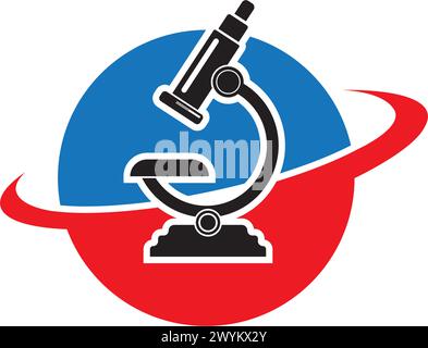 Microscope icon vector, logo design illustration and Medical. Stock Vector