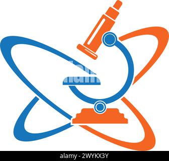 Microscope icon vector, logo design illustration and Medical. Stock Vector