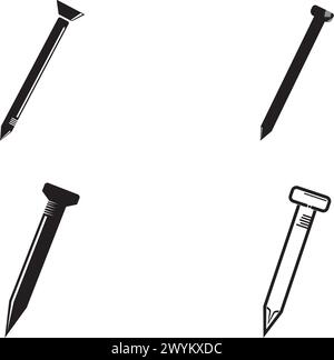 iron nails icon logo vector design template Stock Vector