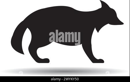 Cute Black raccoon logo vector icon illustration design Stock Vector