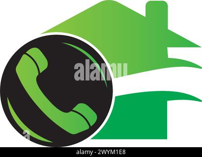 Abstract flat design simple vector ringing phone icon. Telephone symbol isolated on a white background illustration Stock Vector