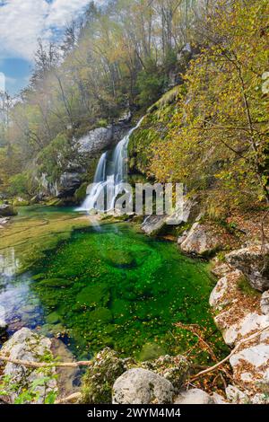 Waterfall Virje (Slap Virje), Triglavski national park, Slovenia Stock Photo