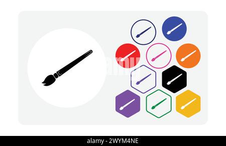 Brush tool microsoft paint icon Stock Vector