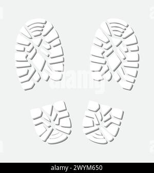 vector illustration of man's winter foot prints Stock Vector