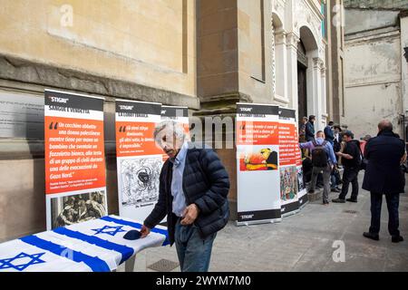 Milano, Italia. 07th Apr, 2024. Evento 6 mesi vittime di Hamas alla Sinagoga della Guastalla - Milano - Italia - Venerdì 5 Aprile 2024 (Foto Marco Cremonesi/LaPresse) Event 6 months victims of Hamas at the Guastalla Synagogue - Milan - Italy - Friday 5 April 2024 (Photo Marco Cremonesi/LaPresse) Credit: LaPresse/Alamy Live News Stock Photo