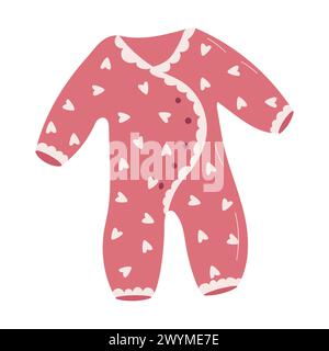 Vector illustration of a children costume with pink hearts. Stock Vector