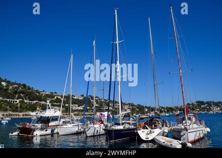 Villefranche Sur Mer, France. 4th August 2019. Sailboats in the marina. Credit: Vuk Valcic/Alamy Stock Photo