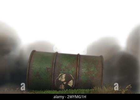rusty barrell isolated on white background 3d illustration Stock Photo