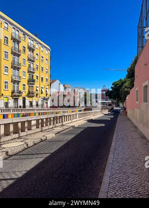 Lisbon, Portugal, summertime, steets, colourful buildings, Foundation building, Cascais,Pena palace, MAAT museum Stock Photo