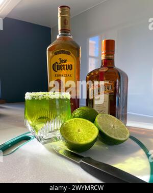 Jose Cuervo Tequila is excellent for making margarita cocktails, USA Stock Photo