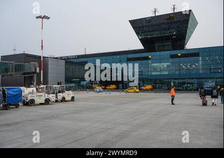 Krakow, Lesser Poland, March 19, 2024 - The John Paul II International airport terminal Stock Photo