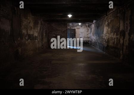 Auschwitz, Poland, March 21, 2024 - The gas chamber of the extermination camp Stock Photo