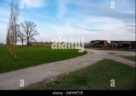 Auschwitz, Poland, March 21, 2024 - Campground and remainders of the extermination camp Stock Photo