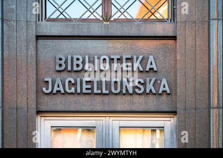 Krakow, Lesser Poland, March 19, 2024 - The Jagiellonian library of the university Stock Photo