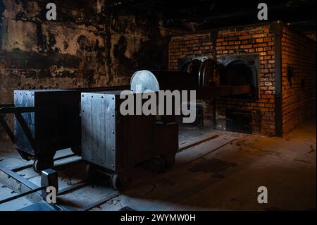 Auschwitz, Poland, March 21, 2024 - The gas chamber of the extermination camp Stock Photo
