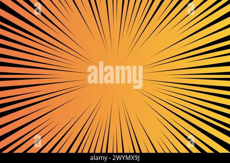 Comic book radial lines background. Speed lines wallpaper with pop art Stock Vector
