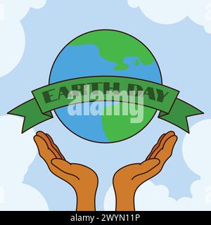 Happy Earth Day Card Vector Illustration Earth Day Poster Vector Concept April 22 Save Earth Vector Global Warming Stock Vector