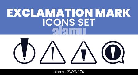 Exclamation Mark Icons Set Vector Exclamation Mark Icons Warning Sign Illustration icons Set Stock Vector