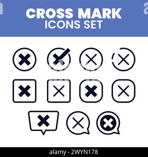 Red Cross Mark Icons Set Illustration Wrong Cross Mark Vector Sets Cross Stock Vector