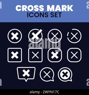 Red Cross Mark Icons Set Illustration Wrong Cross Mark Vector Sets Cross Stock Vector