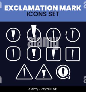 Exclamation Mark Icons Set Vector Exclamation Mark Icons Warning Sign Illustration icons Set Stock Vector