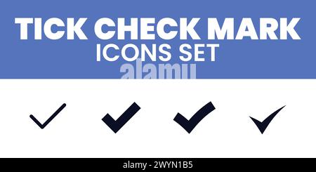 Check Mark Icons Set Vector Tick Mark Illustration Correction Mark Approve Line TIck Check Mark Icons Set Stock Vector