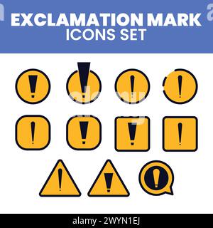 Exclamation Mark Icons Set Vector Exclamation Mark Icons Warning Sign Illustration icons Set Stock Vector