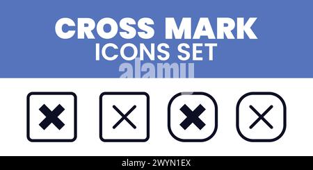 Red Cross Mark Icons Set Illustration Wrong Cross Mark Vector Sets Cross Stock Vector