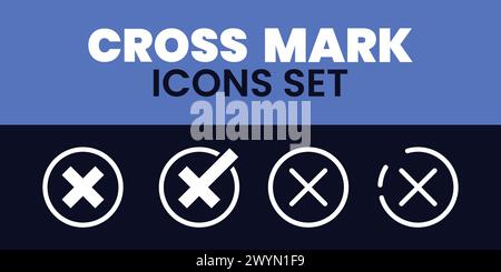 Red Cross Mark Icons Set Illustration Wrong Cross Mark Vector Sets Cross Stock Vector