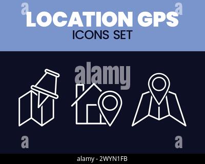 Location Navigation Icon Sets Vector Illustration GPS Map Icon sets Vector Mark location pin GPS map Icons Vector Stock Vector