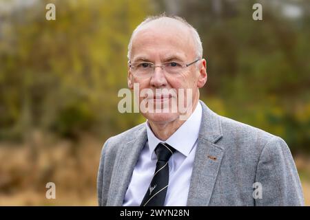 Portrait images taken outdoors of the Camanachd Association President Burton Morrison, elected to the position in 2023. Stock Photo