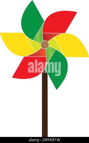 Paper windmill icon. vector illustration design template. Stock Vector