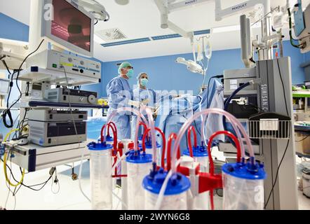 Arthroscopy, surgery, operating room. Hospital Policlinica Gipuzkoa, San Sebastian, Donostia, Euskadi, Spain. Stock Photo