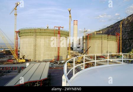 Construction of natural gas fired power station. Bilbao. Spain Stock ...