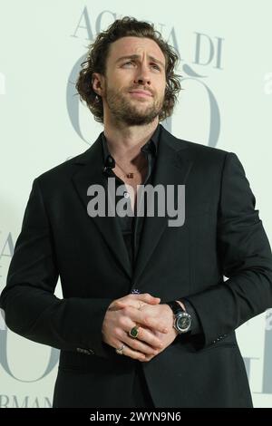 Aaron Taylor Johnson attends the Madrid photocall for 'ACQUA DI GIO' By Giorgio Armani at Matadero Madrid on March 07, 2024 in Madrid, Spain. Featuring: Aaron Taylor Johnson Where: Madrid, Spain When: 07 Mar 2024 Credit: Oscar Gonzalez/WENN Stock Photo