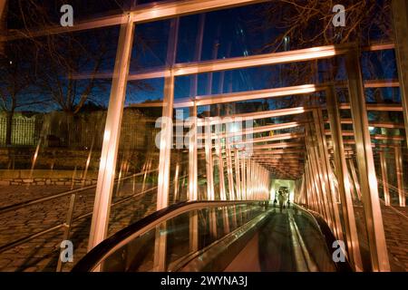 Moving walkway connecting old town with the city, Vitoria. Alava, Euskadi, Spain. Stock Photo