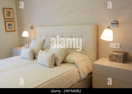 Bedroom, Interior design, Home. Basque Country. Spain. Stock Photo