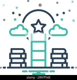 Icon for success, book Stock Vector