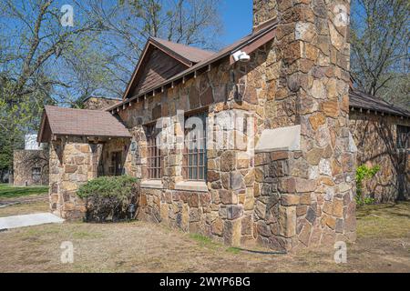 Sequoyah's Cabin Museum at the Sequoyah's Cabin Historic Site in Sallisaw, Oklahoma. (USA) Stock Photo