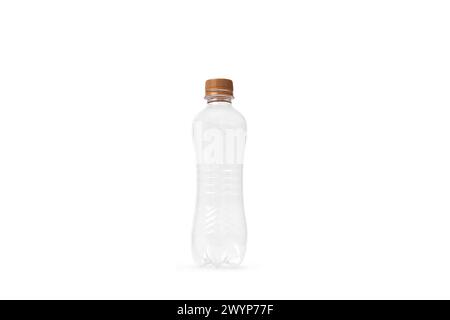 Vietnam, March 29 2024: Empty plastic water bottles isolated on white background Stock Photo