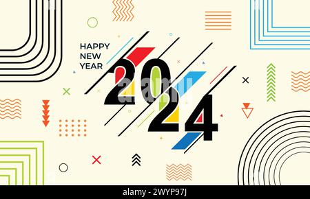 2024 new year design. Stock Vector
