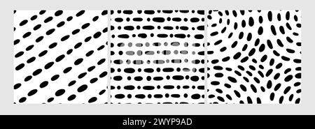 Small dash patterns set. Seamless minimal dash pattern, small elements. Stock Vector