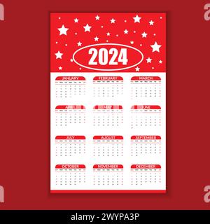 2024 calender vector art Stock Vector