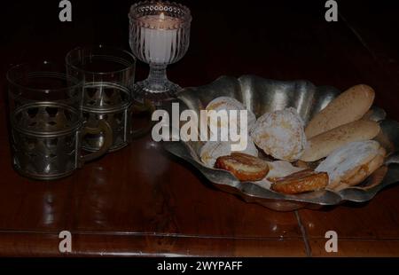 Table set for dinner Stock Photo