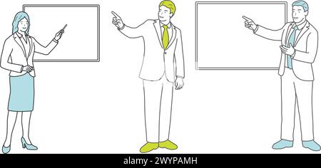 Business People Vector Illustration Set In Flat Design Style Isolated On A White Background. Stock Vector